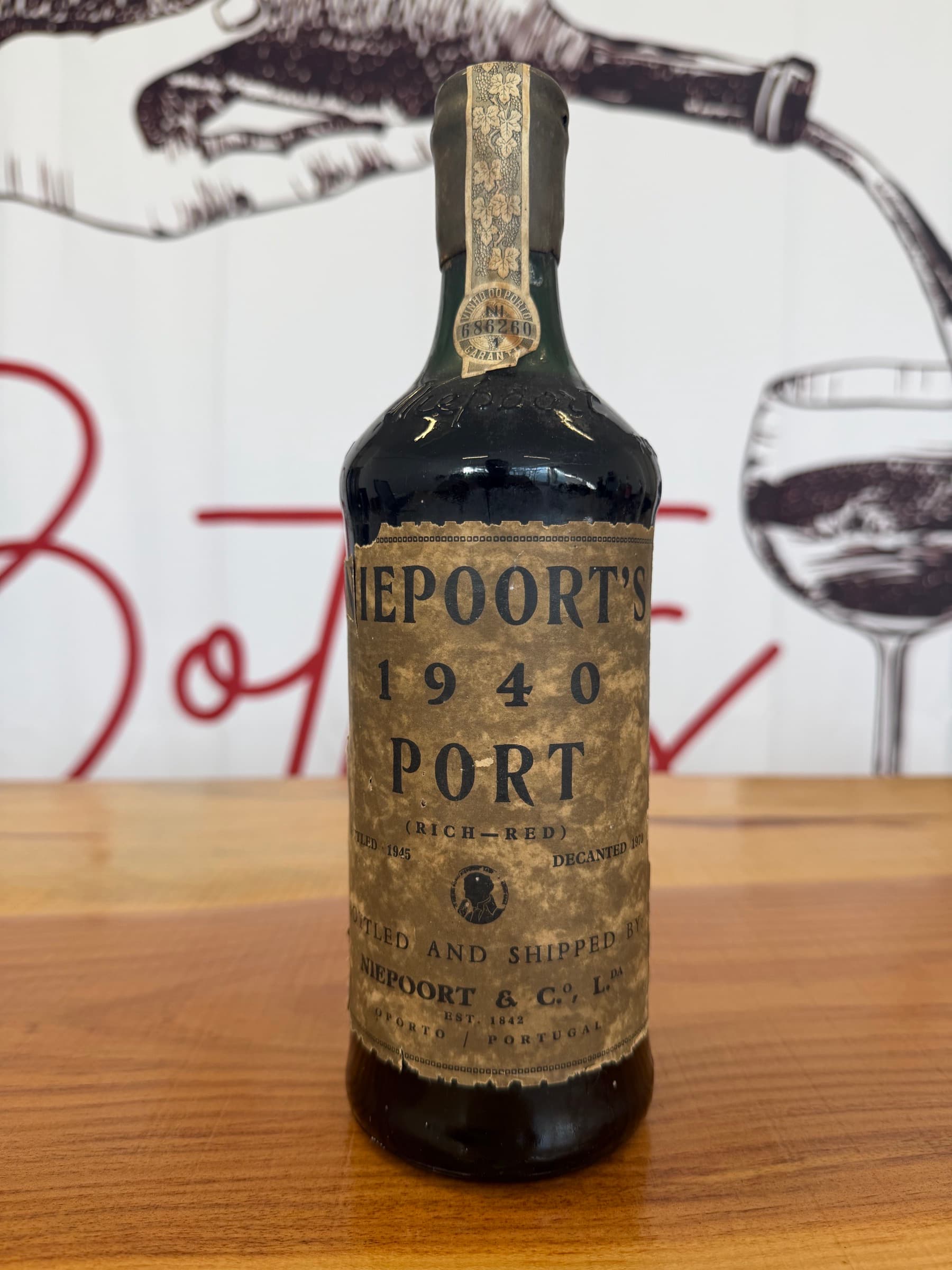 Niepoort Garrafeira Port 1940 – Bottled 1945, Decanted 1970 – Rare Historic Bottling