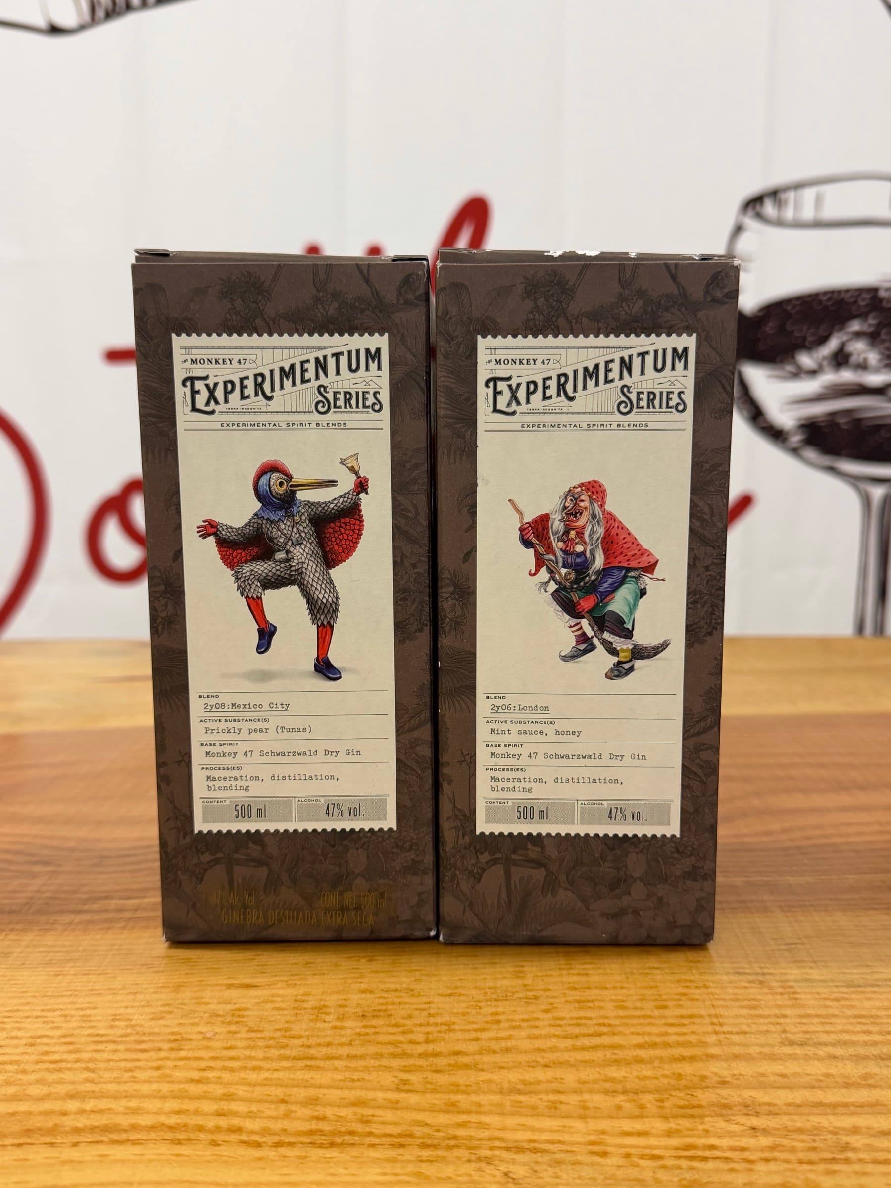 Monkey 47 Experimentum Series Collection – 2y06 London & 2y08 Mexico City – Limited Editions – 2x 50cl