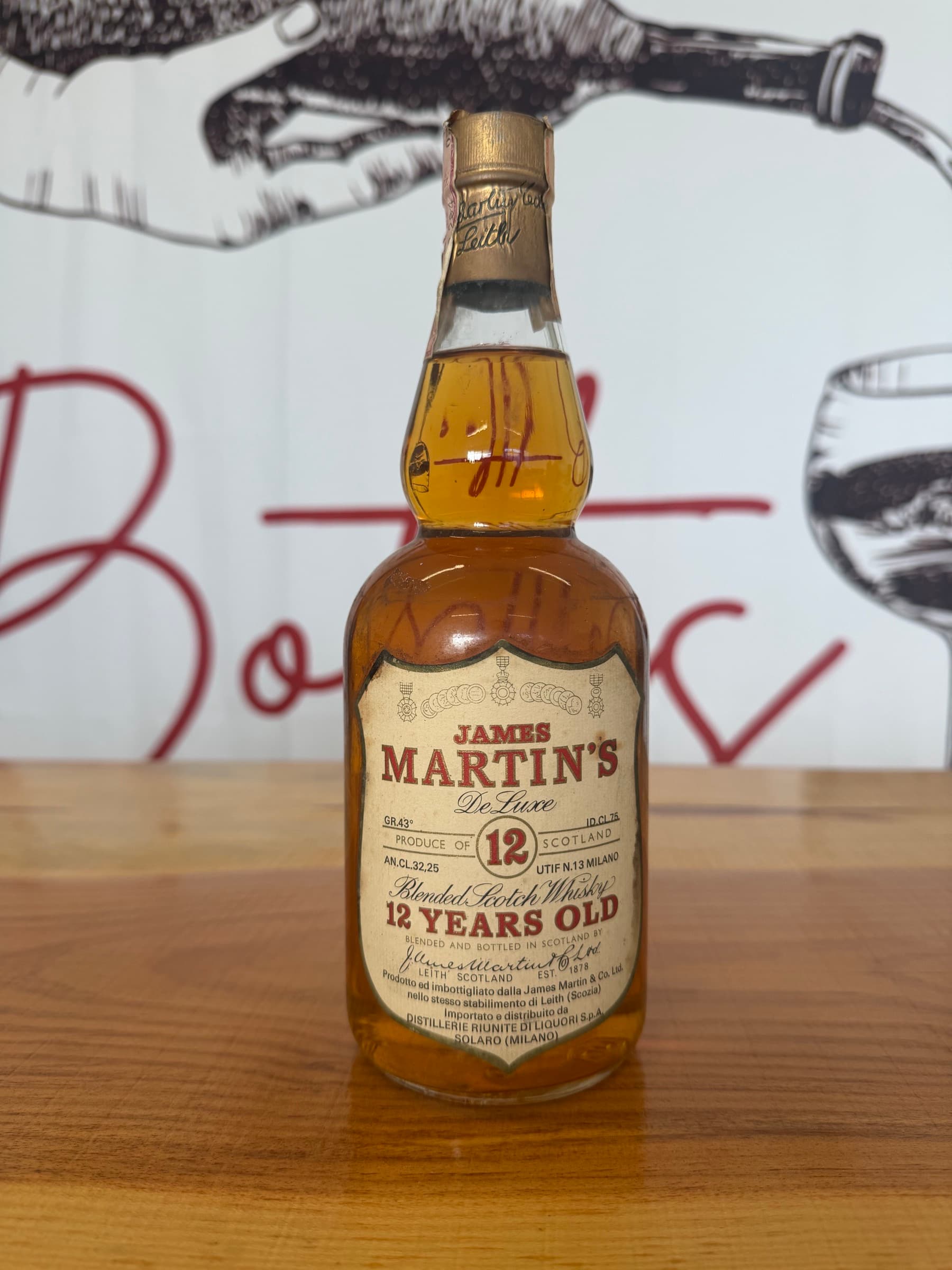 James Martin’s De Luxe 12 Years Old – Vintage Italian Import – 75cl – 43%